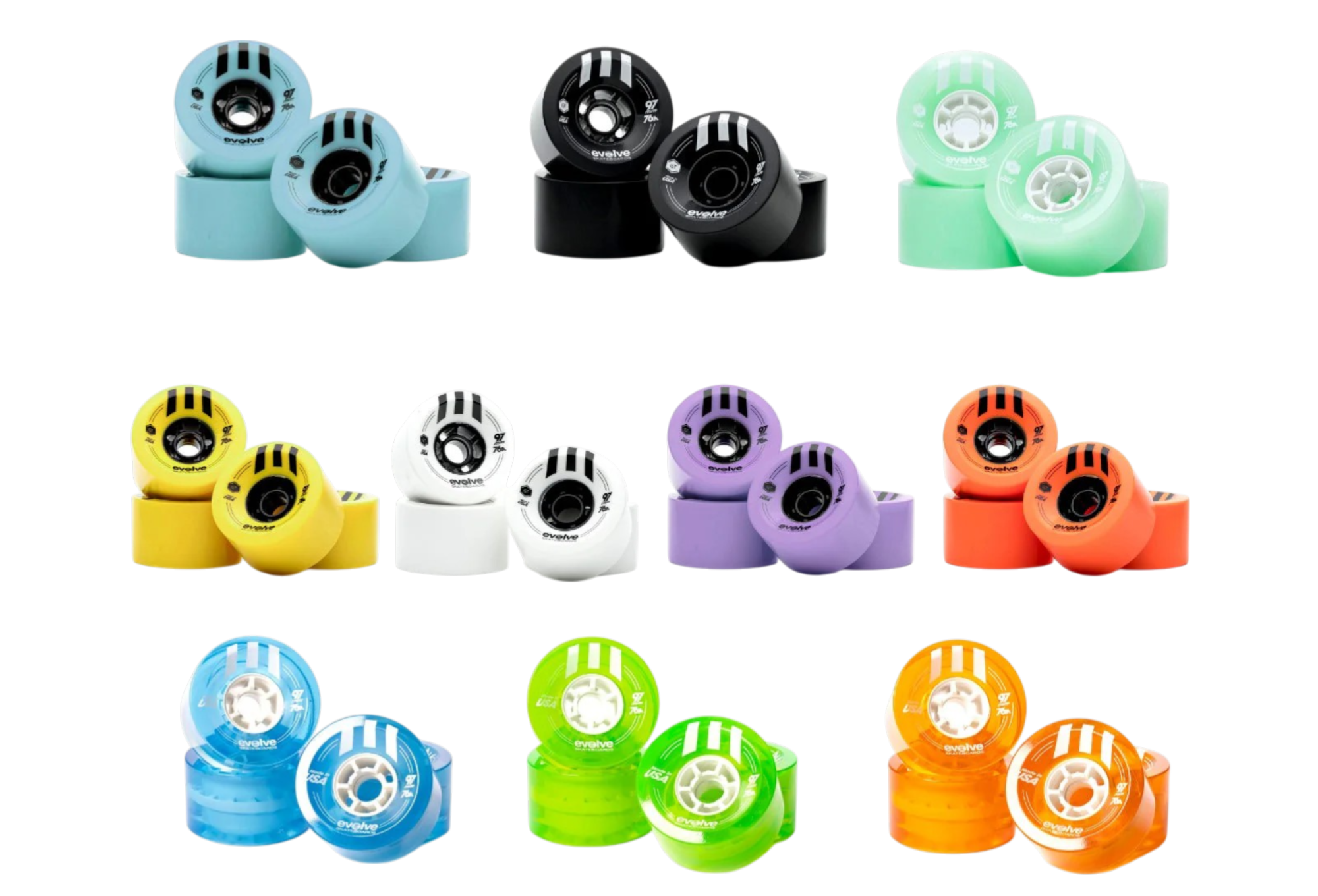 skate électrique EVOLVE avec roues street 97 mm pour carving urbain