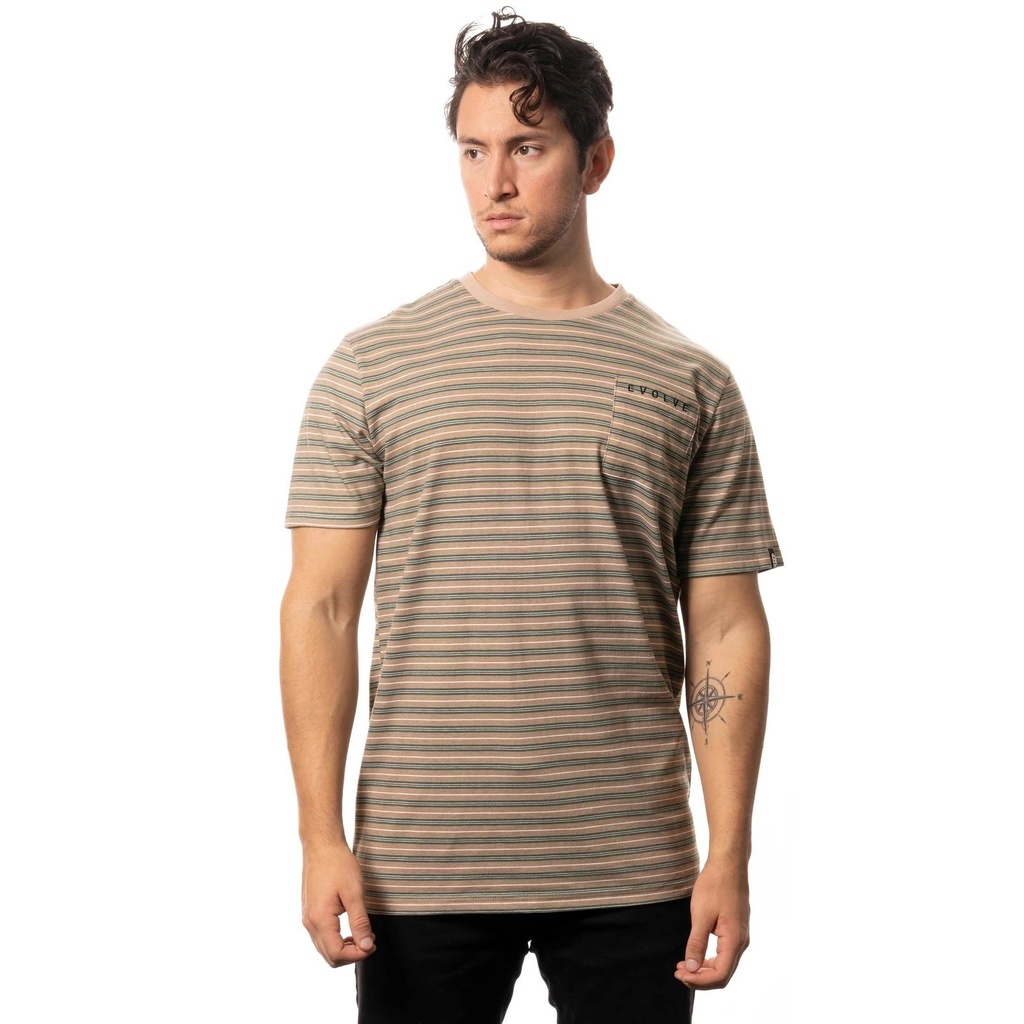 [IDS-35536] Blaze Striped T-Shirt (Khaki, Medium)